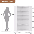 Étagère d'angle de 185 cm de haut - Étagère de rangement en forme de L à 5 niveaux