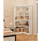Étagère d'angle de 185 cm de haut - Étagère de rangement en forme de L à 5 niveaux