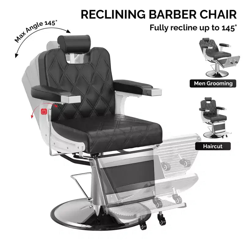 Fauteuil de Barbier Inclinable Hydraulique Robuste Moderne
