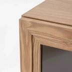 Meuble de rangement à portes vitrées de 183 cm de large avec 4 étagères - Marron