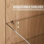 Meuble de rangement à portes vitrées de 183 cm de large avec 4 étagères - Marron