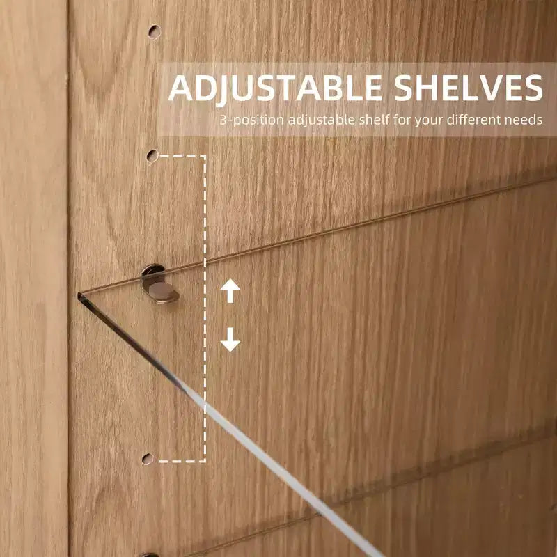 Meuble de rangement vitré à 4 portes avec 4 étagères