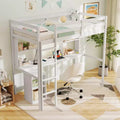 Lit mezzanine double avec lumière LED et prise de courant, bureau, étagères de rangement et armoire