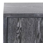 Commode Laquée Laila - Table de Chevet en Chêne Cérusé Noir