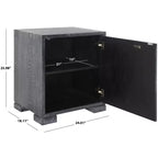 Commode Laquée Laila - Table de Chevet en Chêne Cérusé Noir
