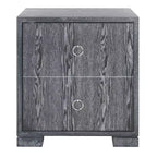 Commode Laquée Laila - Table de Chevet en Chêne Cérusé Noir