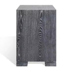 Commode Laquée Laila - Table de Chevet en Chêne Cérusé Noir