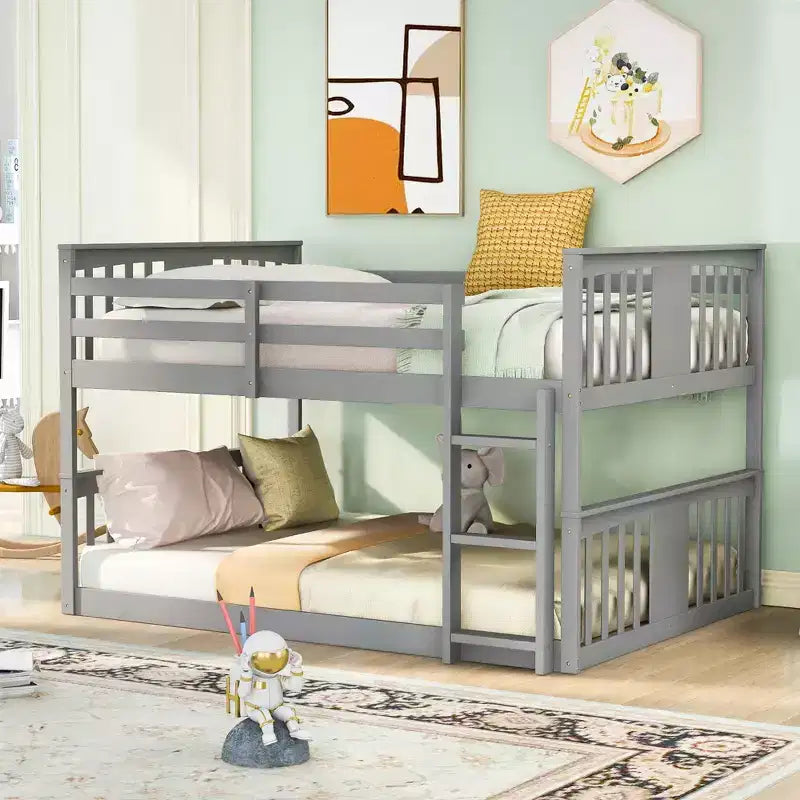 Lit superposé double sur double avec échelle pour chambre et dortoir