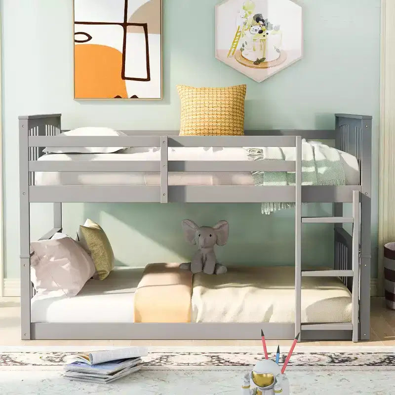 Lit superposé double sur double avec échelle pour chambre et dortoir