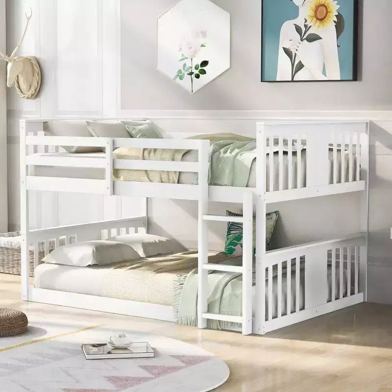 Lit superposé double sur double avec échelle pour chambre et dortoir