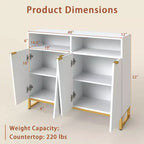 Meuble de rangement buffet de 40" avec 4 portes et étagères réglables