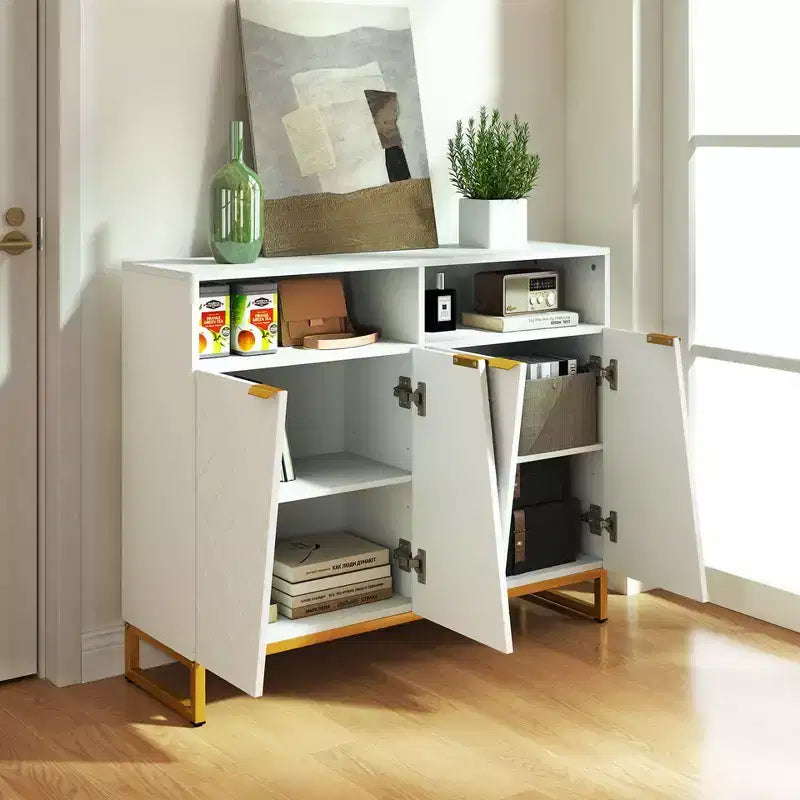 Meuble de rangement buffet de 40" avec 4 portes et étagères réglables