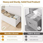 Commode à cinq tiroirs avec pieds métalliques réglables et plateau large