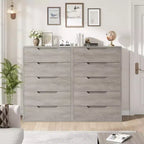 Commode à cinq tiroirs avec pieds métalliques réglables et plateau large