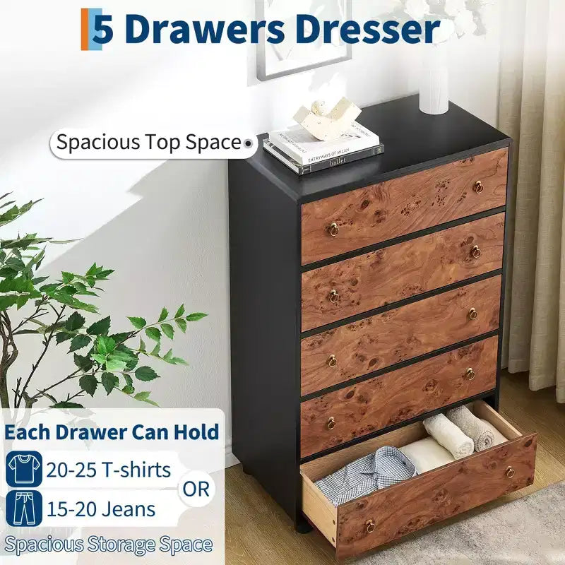 Commode moderne en bois avec tiroirs - Finition chêne naturel