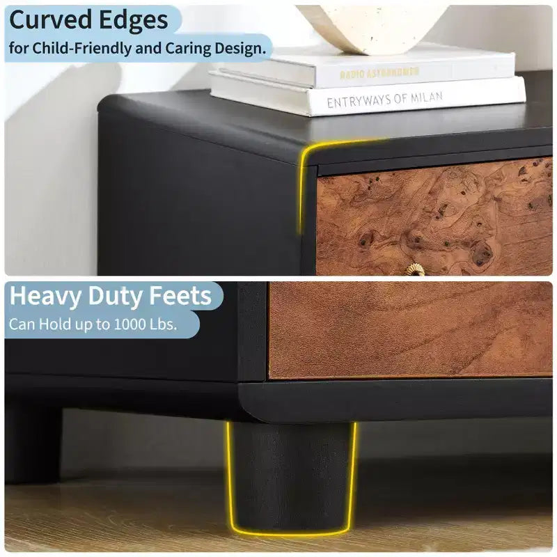 Commode moderne en bois avec tiroirs - Finition chêne naturel