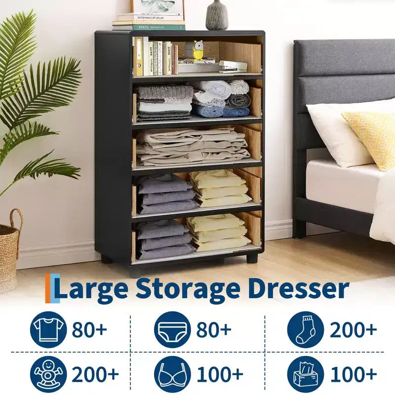 Commode moderne en bois avec tiroirs - Finition chêne naturel