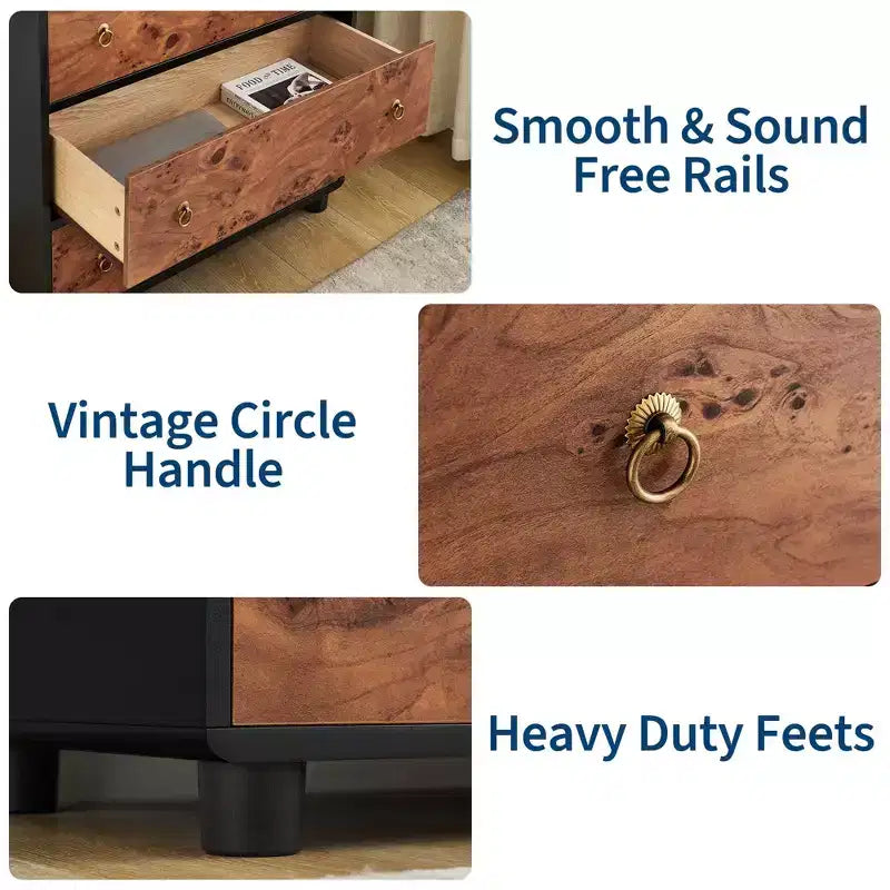 Commode moderne en bois avec tiroirs - Finition chêne naturel
