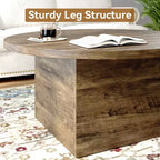 Table basse ronde, bois manufacturé de 35 pouces, style Mid-Century, beige
