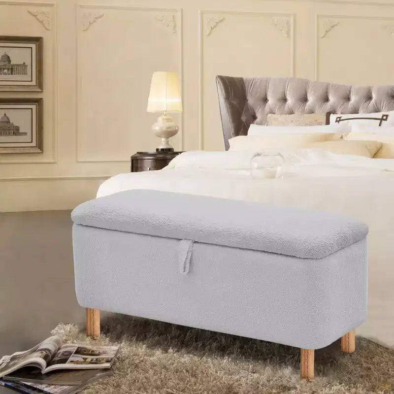 Banc de rangement ottoman avec couvercle à charnière
