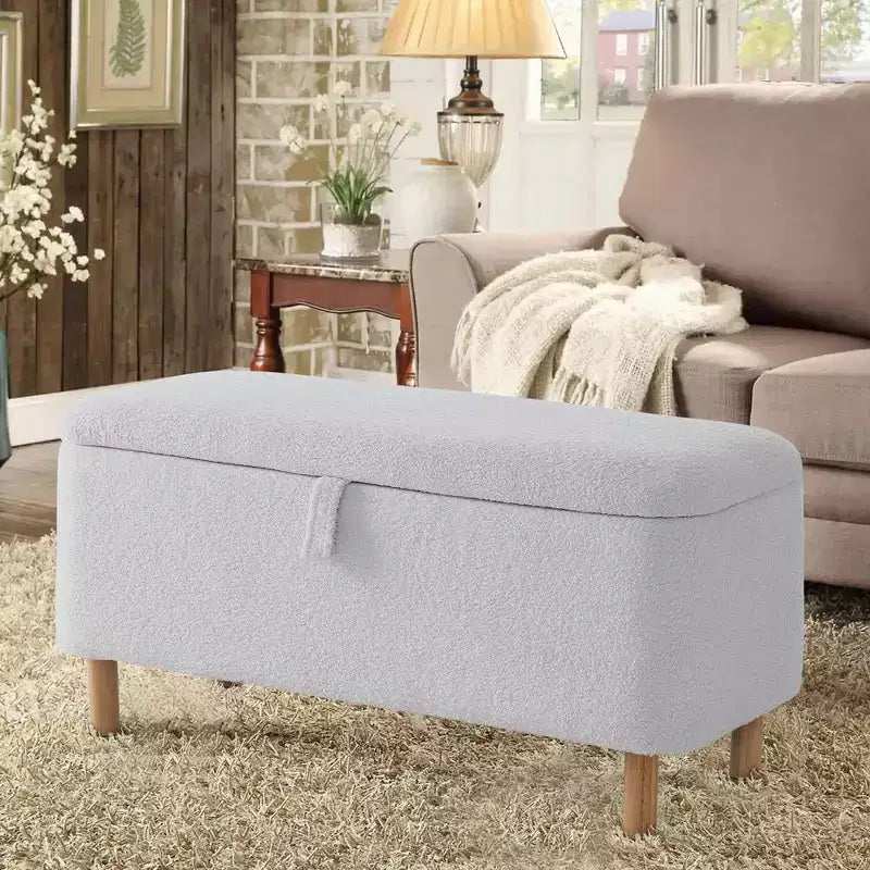 Banc de rangement ottoman avec couvercle à charnière