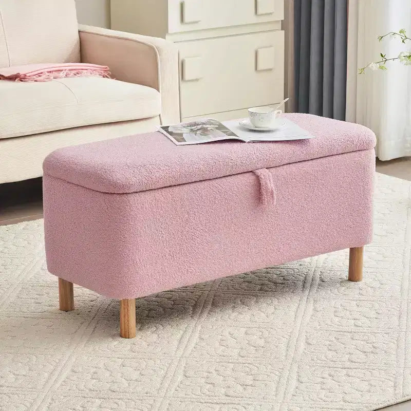 Banc de rangement ottoman avec couvercle à charnière