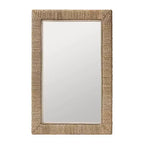 Miroir mural rectangulaire en jonc de mer naturel Japandi
