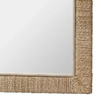 Miroir mural rectangulaire en jonc de mer naturel Japandi