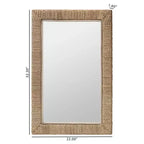 Miroir mural rectangulaire en jonc de mer naturel Japandi