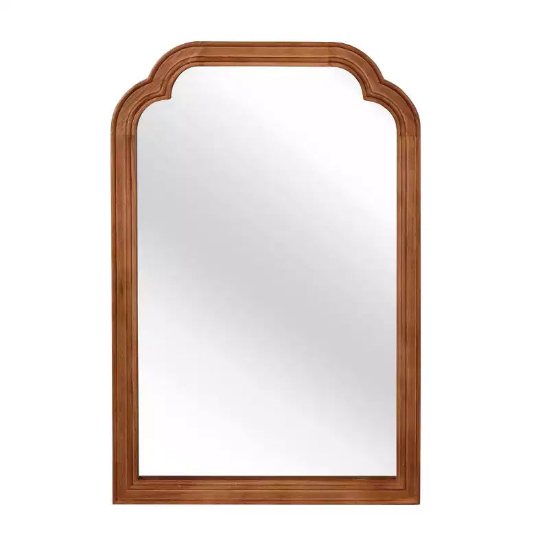 Miroir mural 24 x 36 avec cadre en bois à coins arrondis - Brun jaunâtre