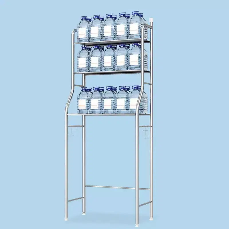 Meuble de rangement au-dessus des toilettes, organisateur de salle de bain en métal avec porte-papier toilette et crochets, sur pied sans perçage, gain de place, blanc