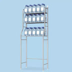 Meuble de rangement au-dessus des toilettes, organisateur de salle de bain en métal avec porte-papier toilette et crochets, sur pied sans perçage, gain de place, blanc