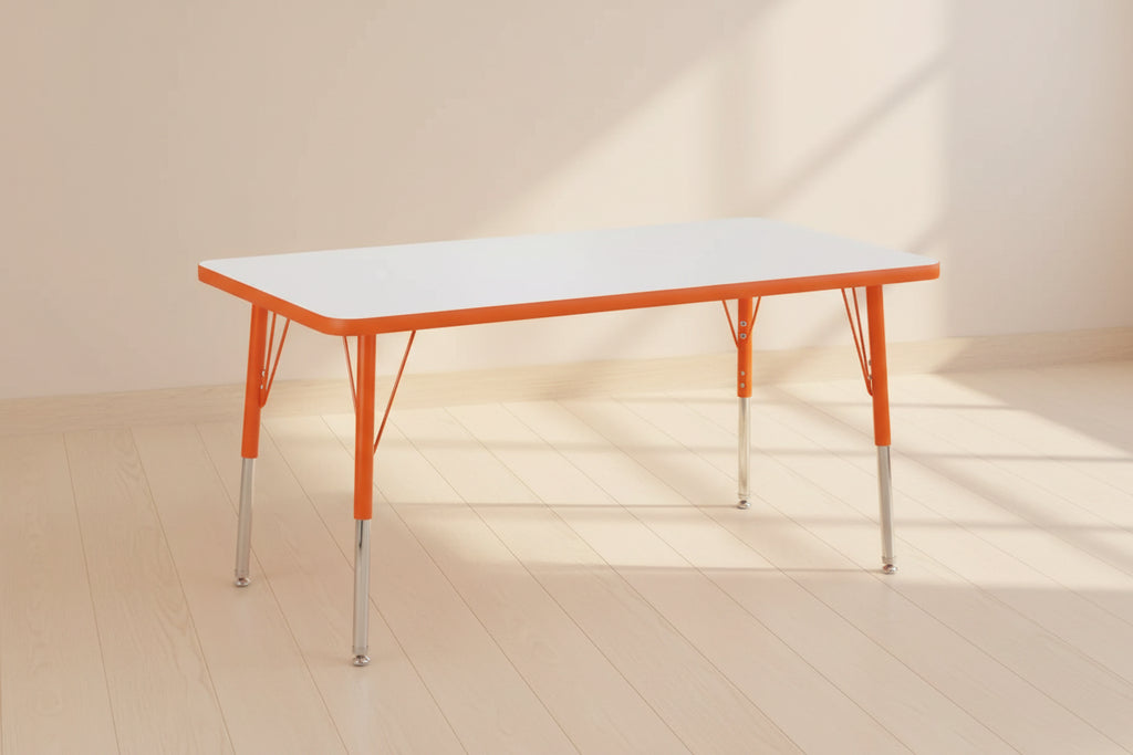 Jonti-Craft Berries Elementary Height Color Edge Rectangle Table (24 x 48) in Orange