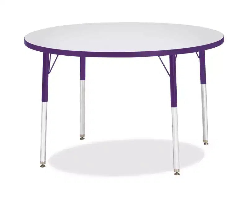 Table d'activités ronde 42" – Hauteur réglable, Bord violet