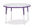Table d'activités ronde 42" – Hauteur réglable, Bord violet