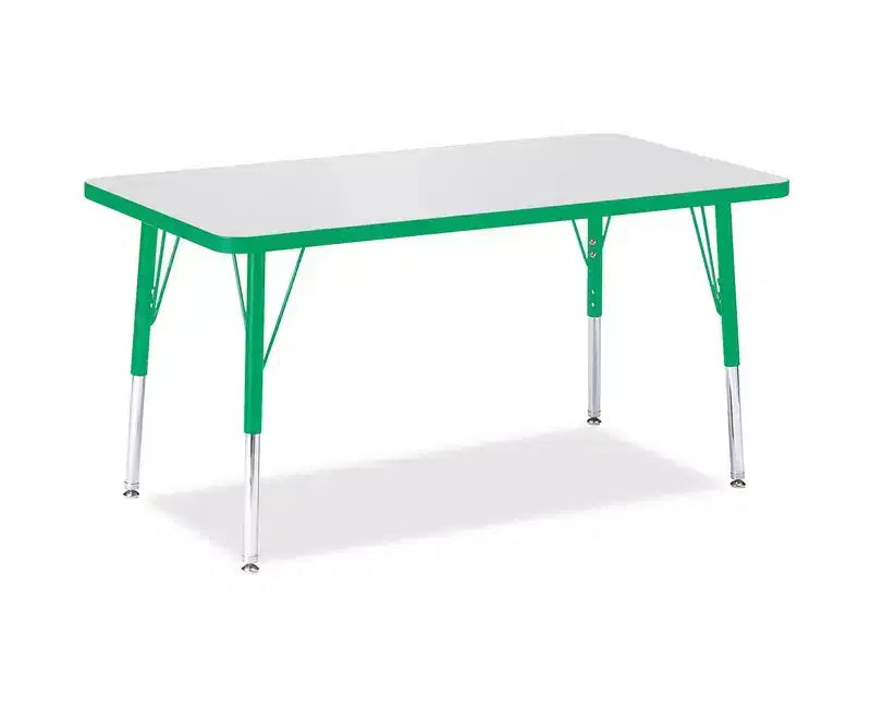 Table d'activités rectangulaire pour enfants - 61 cm x 91 cm - Gris moucheté - Pieds réglables