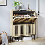 Commode minimaliste à cannelures avec tiroirs – Meuble de rangement moderne pour chambre à coucher, couloir et salon