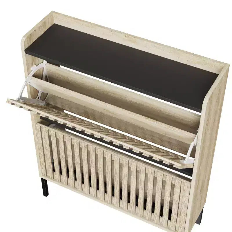 Commode minimaliste à cannelures avec tiroirs – Meuble de rangement moderne pour chambre à coucher, couloir et salon