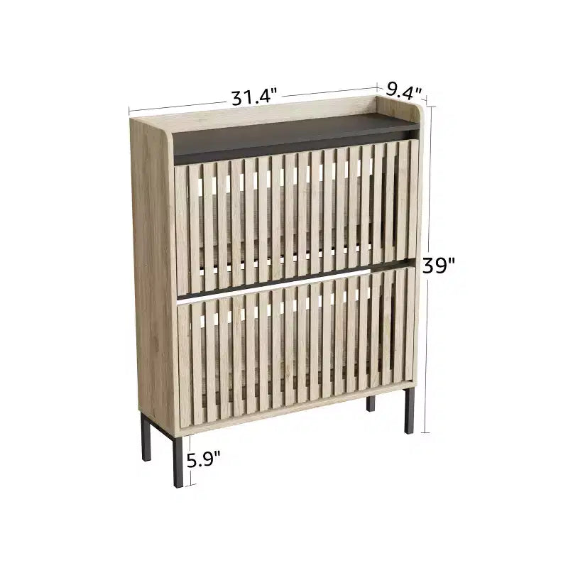 Commode minimaliste à cannelures avec tiroirs – Meuble de rangement moderne pour chambre à coucher, couloir et salon