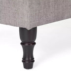 Banc ottoman de rangement capitonné avec pieds en bois tourné