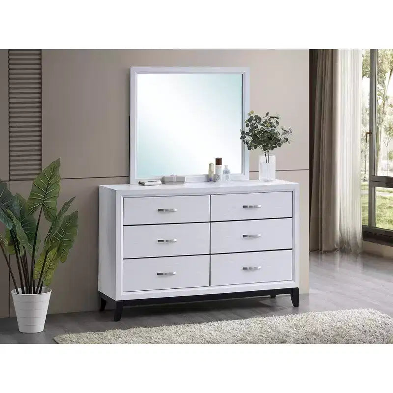 Miroir de commode encadré rectangulaire de 39 po L x 35 po H