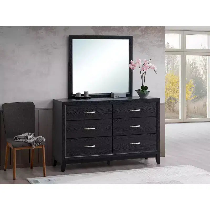 Miroir de commode encadré rectangulaire de 39 po L x 35 po H