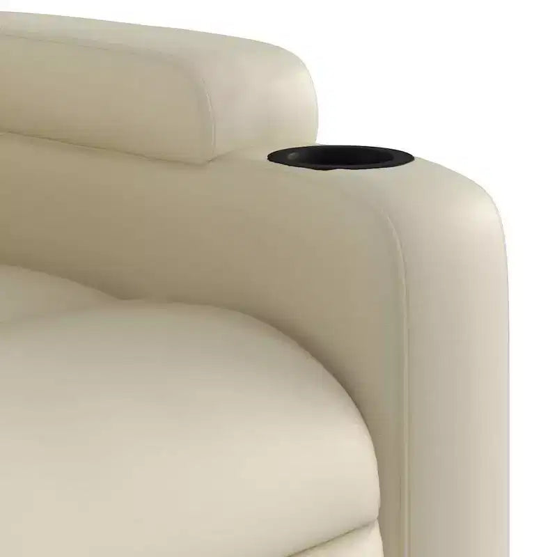 Fauteuil inclinable massant avec 6 points de vibration, réglable, similicuir crème