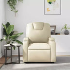 Fauteuil inclinable massant avec 6 points de vibration, réglable, similicuir crème