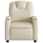 Fauteuil inclinable massant avec 6 points de vibration, réglable, similicuir crème