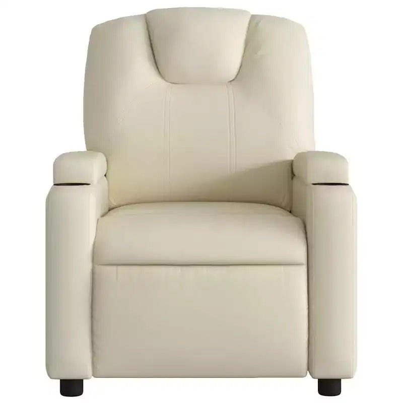 Fauteuil inclinable massant avec 6 points de vibration, réglable, similicuir crème