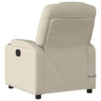 Fauteuil inclinable massant avec 6 points de vibration, réglable, similicuir crème