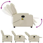 Fauteuil inclinable massant avec 6 points de vibration, réglable, similicuir crème