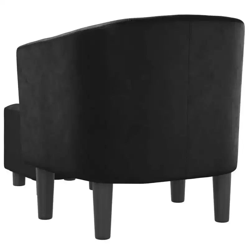 Fauteuil contemporain avec repose-pieds - Revêtement en similicuir idéal pour salon, chambre, chambre d'amis ou bureau - Noir