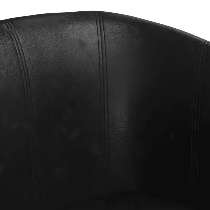 Fauteuil contemporain avec repose-pieds - Revêtement en similicuir idéal pour salon, chambre, chambre d'amis ou bureau - Noir